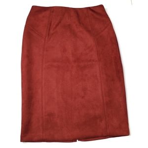 NWOT MARC NEW YORK Faux Suede Orange Pencil Skirt